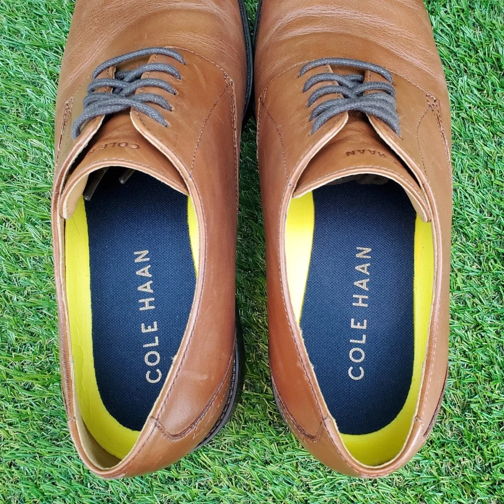 Cole Haan Hawthorne Plain Oxford SIZE 8.5 Men's Leather Dress Shoes British Tan